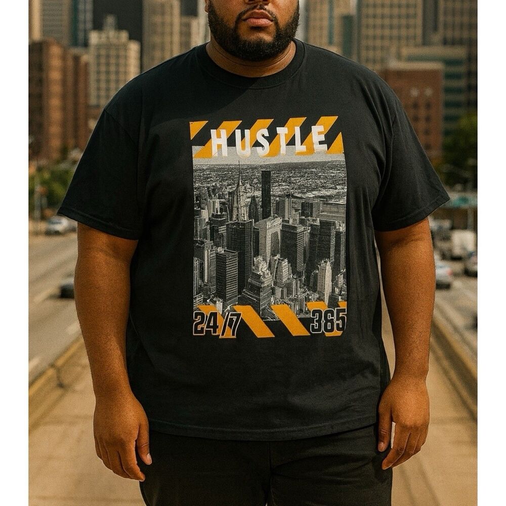 2 Monkeys T-Shirt Mens Black Hustle NYC Streetwear Hip Hop Graphic City 4XL
